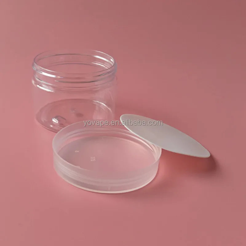 RTS Diameter 50mm Wide Mouth 60 g 60g 60ml 60gr 2Oz 2 Ounce Transparent Spice Jam Nut Food Grade PET clear Jar with Clear Lid