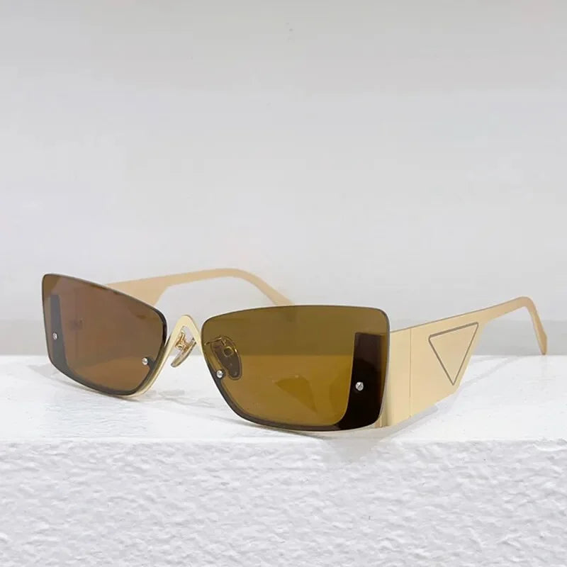 2024 Vintage Rimless Cat Eye Sunglasses New Women Men Sun Glasses Fashion Punk Eyeglasses Uv400