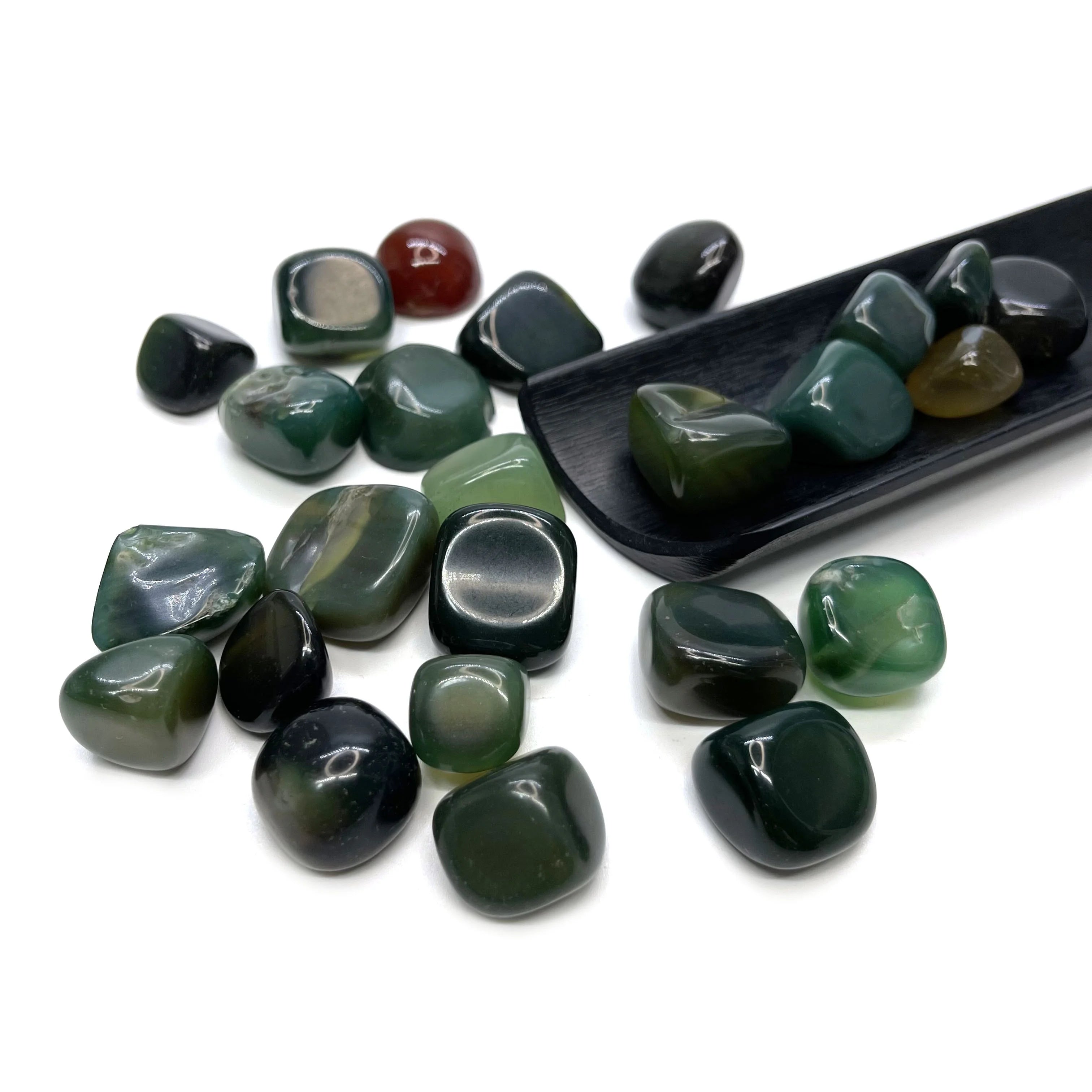 Wholesale Natural Green Agate Tumbled Stone Quartz Crystal Gravel for Meditation Decor