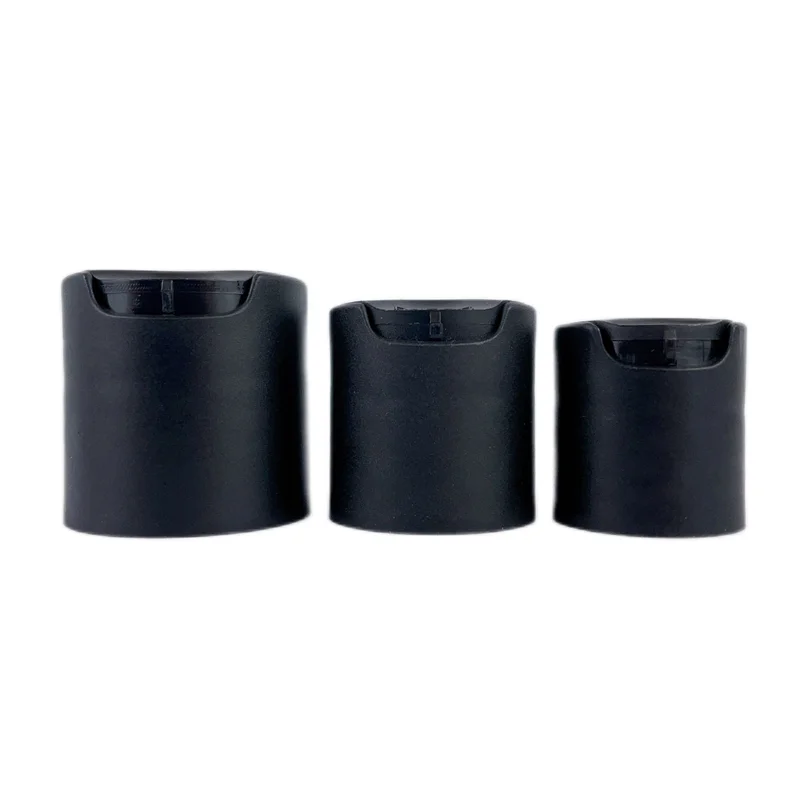 24/410 28/410 24mm 28mm Smooth Closure Matte Black PP Plastic Press Disc Top Cap Screw Cap Lid for Plastic Bottle