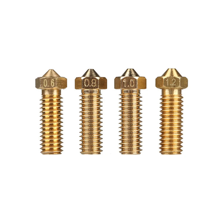 3DSWAY 3D Printer Parts 1.75 Filament 0.6mm/0.8mm/1.0mm/1.2mm E3D-V6 M6 Extruder Hotend Brass Gold Volcano Nozzle