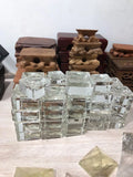 New Arrivals Transparent Glass Square  Crystal Ball Display Bases for Sphere Holder Stand
