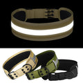 Reflective Nylon Pet Collar Leather Adjustable Designer Thick Padded Tactical Wide Dog Collar for Medium Large Dogs