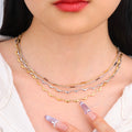 Chris April 316L Stainless Steel Block Satellite Chains Name Gold Plating Necklace Chain Accessories for Women