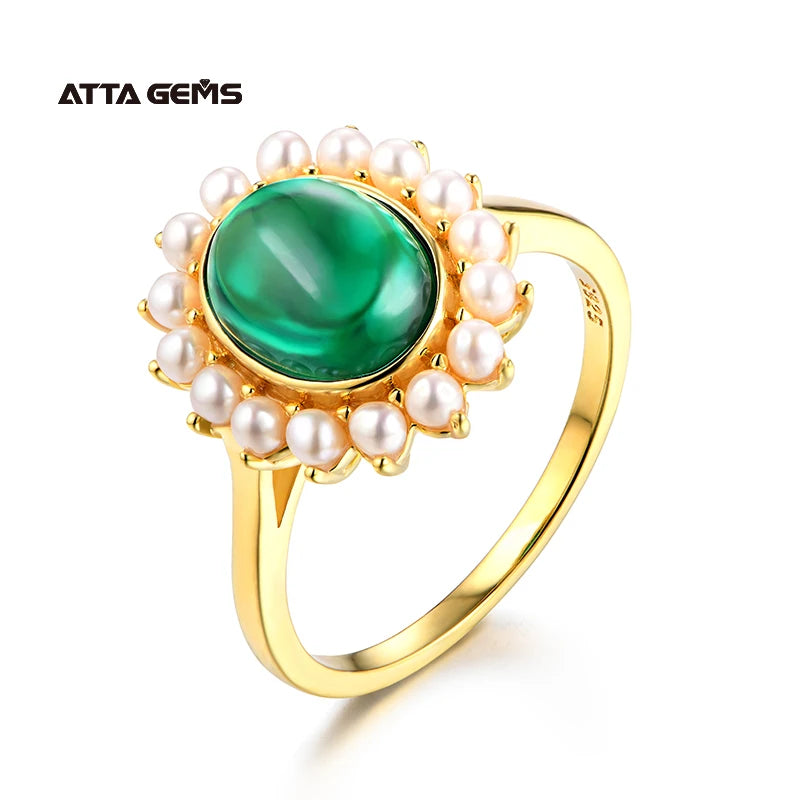 2026 New Design Hot Sell Emerald Oval Cutting Fine Jewelry Sterling Silver Emerald Rings for Women