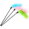 Wholesale Eco-Friendly Cat Interactive Toy Long Size Plush Cat Teaser Wand Colorful Rabbit Fur Plastic Pole China Supply Cat