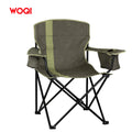 WOQI Manufacturer Lightweight Portable Folding Heavy Duty Metal Lawn Beach Fishing Seat Outdoor Camping Chair With  Cup Holder