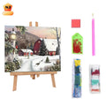 Cheap Poured Glue Diamond Painting Canvas DIY 5D Starry Night Handpainted Kits with European Animal Themes