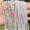 Factory Price 2/3/4/5/6mm Natural Colorful Shell Beads  Round Spacer Loose Beads for Jewelry Making DIY Bracelets Accessories
