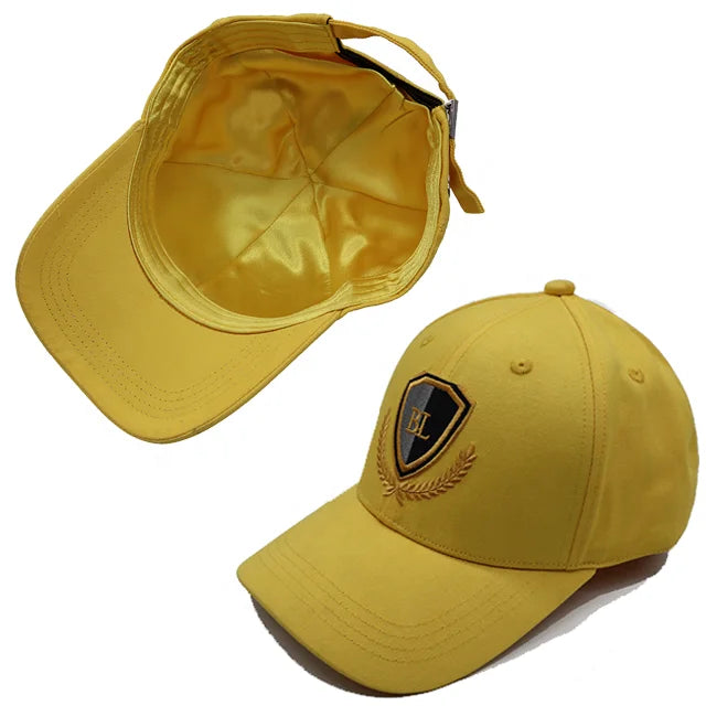 Hot Selling Gorras Customize Embroidery Silk Soft Satin Lining Lined Fabric Pure Cotton Twill Baseball Hats Caps for Men Women