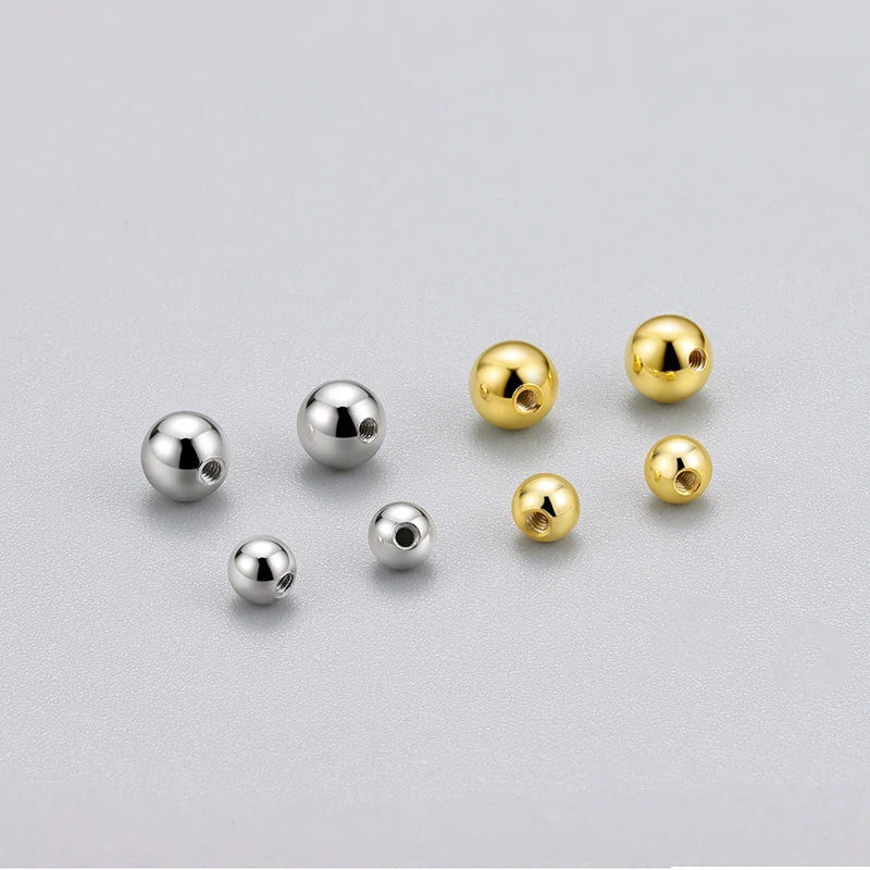 Wholesale Jewelry 925 Silver Accessories Screw Needle Ball Ear Plug for Earrings Handmade