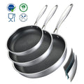 304 Triply Stainless Steel Honeycomb Frying Pan Induction Hybrid Stainless Steel Pan Set for Kitchen