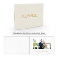 GOLD FOIL Video Brochure That Plays Your Wedding Video with 7 Inch IPS Display Linen Bound Wedding Video Album Video Book