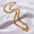 18k Real Gold Plated 6mm O Link Necklace Chunky Choker Custom 18k Gold Plated Stainless Steel Jewelry Thick O Chain Necklace