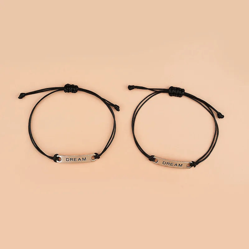 2025 New Arrivals Trendy Jewelry BFF Pulseras Small Black String Meaningful Make a Wish Message Card Pinky Promise Bracelets