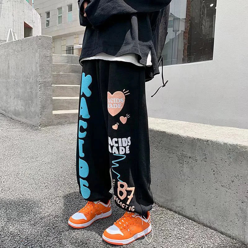 Custom Letter Graffiti Sweatpants Baggy Stacked Puff Printed Joggers Men's Casual Pants