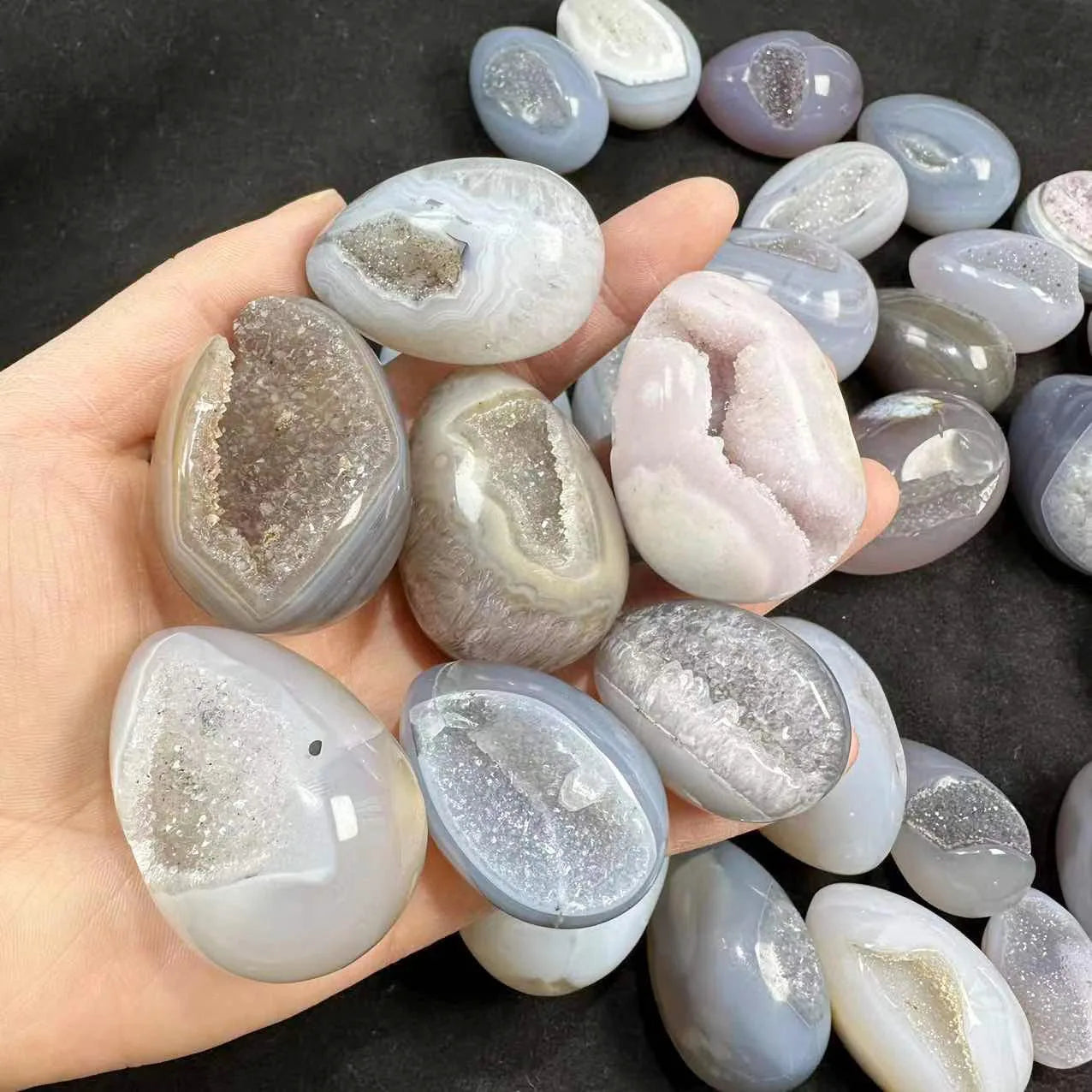 Natural Crystal Egg Druzy Agate Egg  Druzy Agate Crafts Agate Geode Egg   for Healing  _XCG
