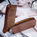 Abeis Custom Logo Beard Comb Foldable Anti-static Wooden Sandalwood Beard Hair Brush Comb for Men