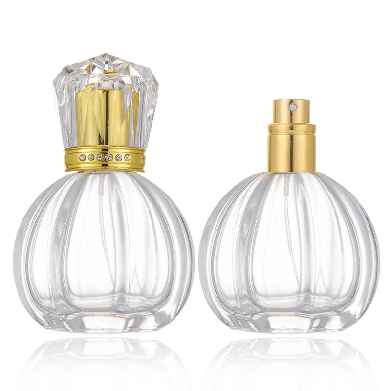 50ML 1.7OZ Luxury Glass Perfume Bottle Portable Clear Empty Refillable Atomizer Spray Applicator Screw Cap 100pcs MegaBDM