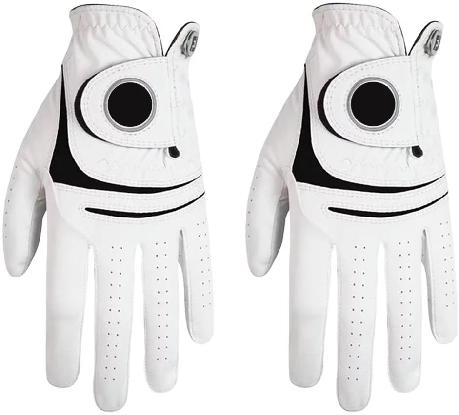 Premium Quality Men's Golf Gloves High-End Genuine Leather with Sheepskin Anti-Slip Feature Stylish Embroidered Logo