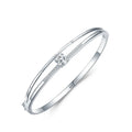 SZ376 Fashion Exquisite Elegant Diamond Sterling Silver 925 Wedding Fine Jewelry Bangle Bracelet  for Women