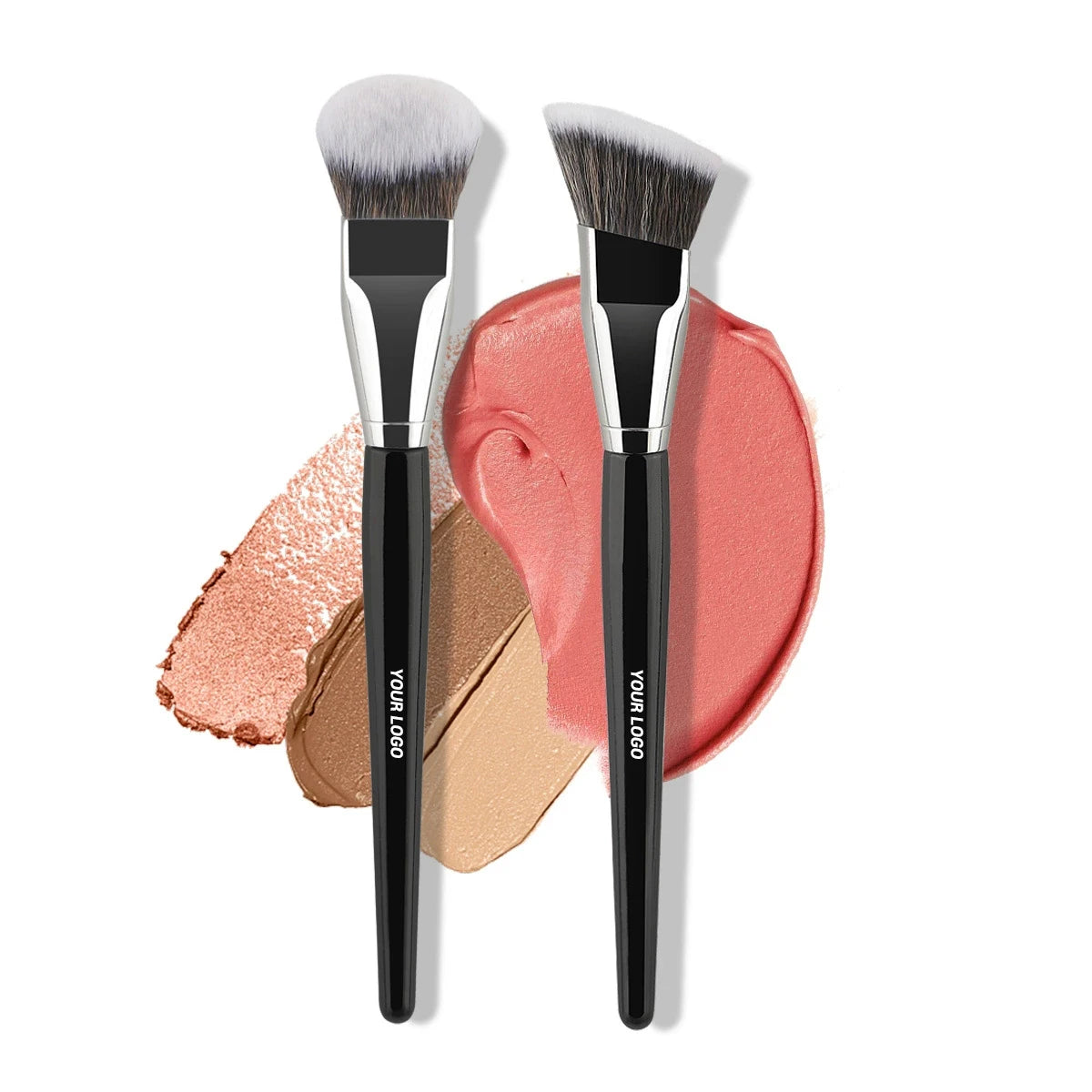 Single Concealer Makeup Brushes Private Label Synthetic Hair Contour Brush Angled Square Liquid Foundation Brush