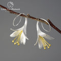 Trendy Unusual Big Elegant Drop Earrings Real 925 Sterling Silver With 18k Gold Plating Girls Party Fine Jewelry for Women