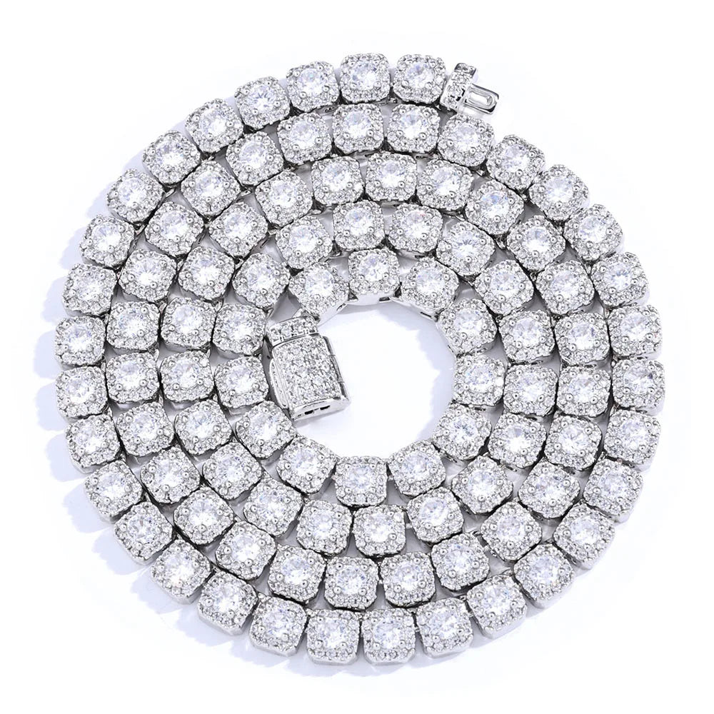 HipHop Bracelet with Cubic Zirconia Square Clustered Halo Fashion Tennis Chain Geometric Pattern Parties Mainly Copper Alloy