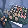 HOVANCI Large Elegant Colorful Custom Rhinestone Earrings Crystal Stud Colourful Tear Drop Glitter Earings
