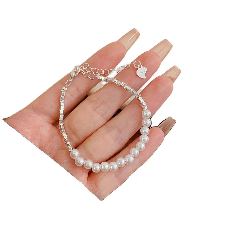 Wholesale Minimalist Variety Women Personalized Gifts Jewelry Adjustable Pearl Charm Bracelet