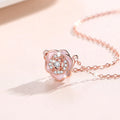 S925 Sterling Silver Rose Flower Hollow Ladies Diamond Pendant Necklace 18K Real Gold Plated Rose Pendant Necklace