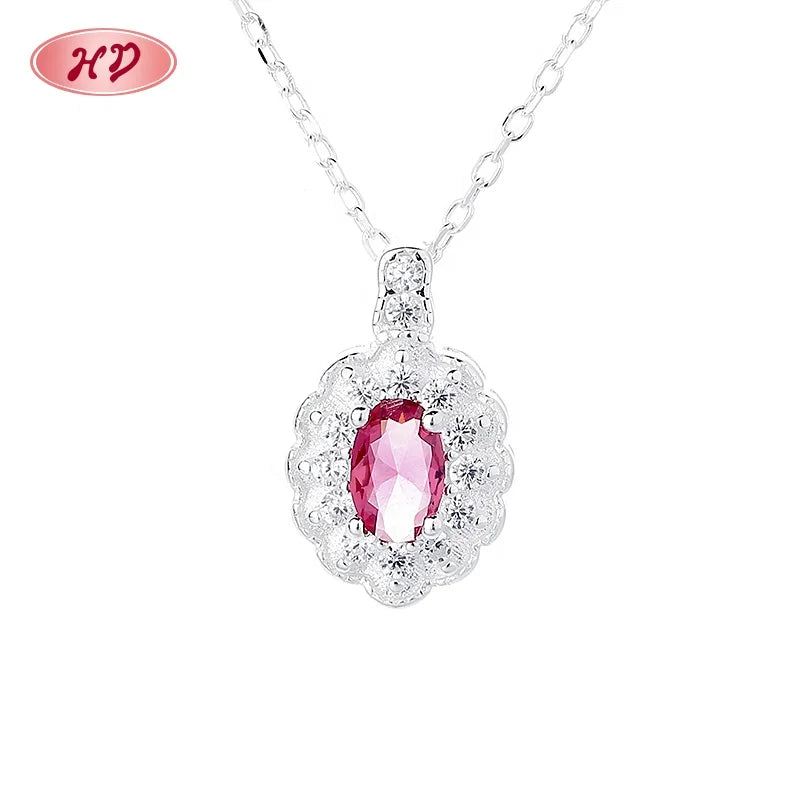 Wholesale Fashionable Women'S 925 Silver Pendant Necklace Jewelry Exquisite Cubic Zirconia for Women