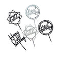 Cup Cake Picks Mini Happy Birthday Party Decorations Acrylic Cake Topper for Cake Shop/