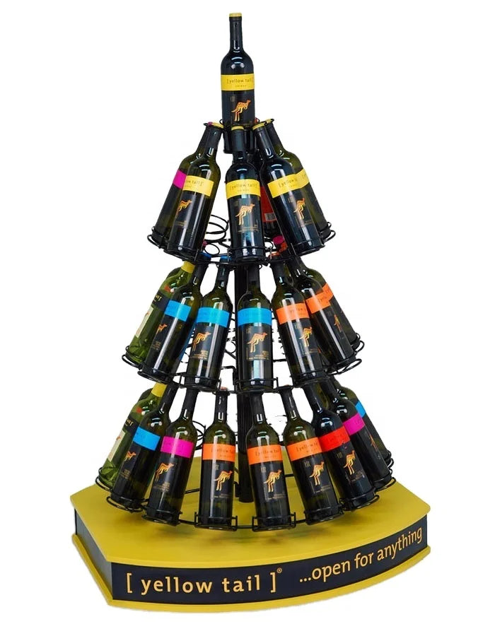 High-quality Metal Christmas Tree Shaped Shelf Used to Display Bottles of Wine and Spirits