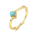 Fine Gold Jewelry 925 Sterling Silver Fashion Stackable Round Natural Opal Rings for Women Girls