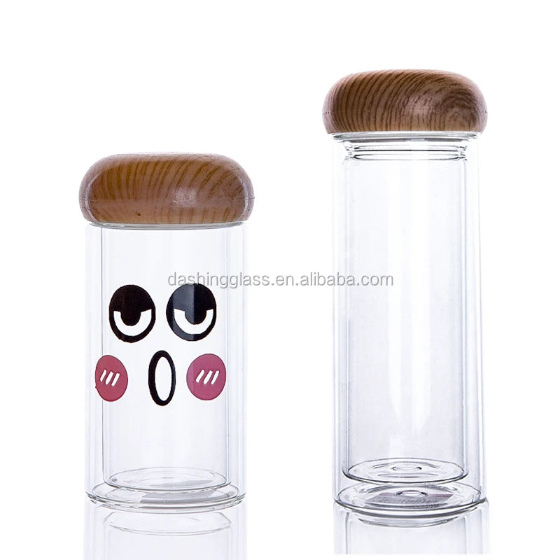 Custom Luxury Water Bottle Borosilicate Glass Drinking 280ML