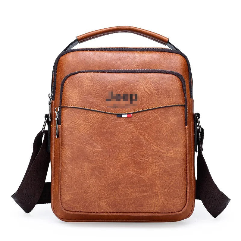 Designer Luxury Brown Vintage Crazy Horse Leather Shoulder Briefcase Cross Body Sling Men's Messenger Bags