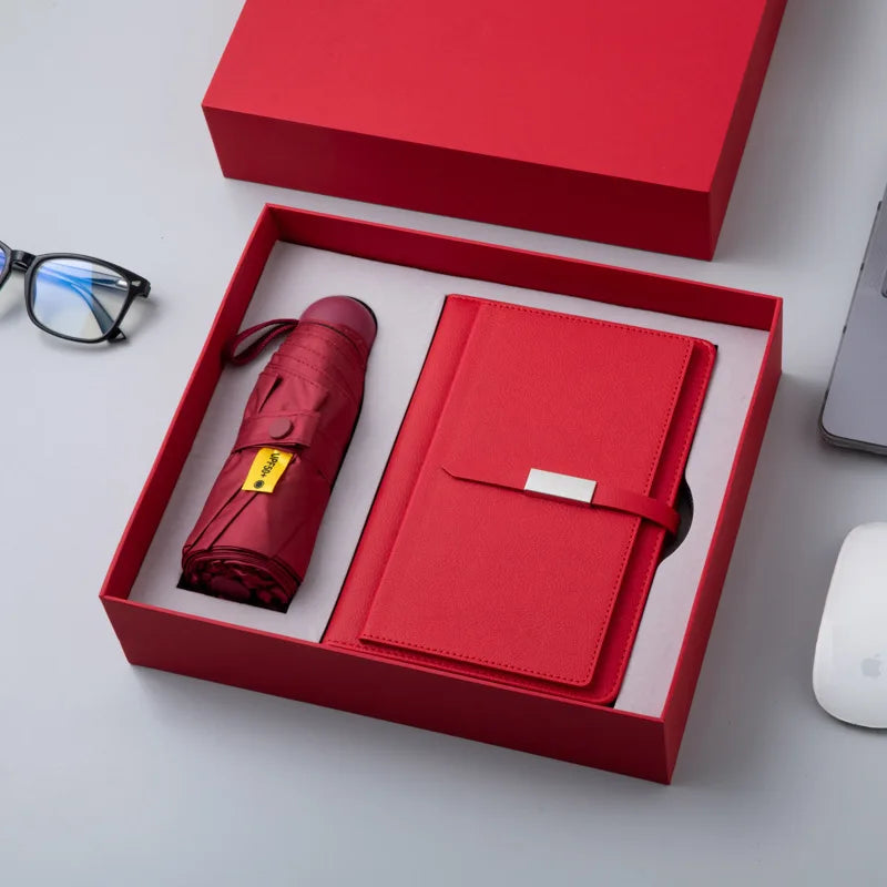 Customized Promotional Items Merchandise Office Productsnotebook and Umbrella Corporate Gift Sets Items for Activity