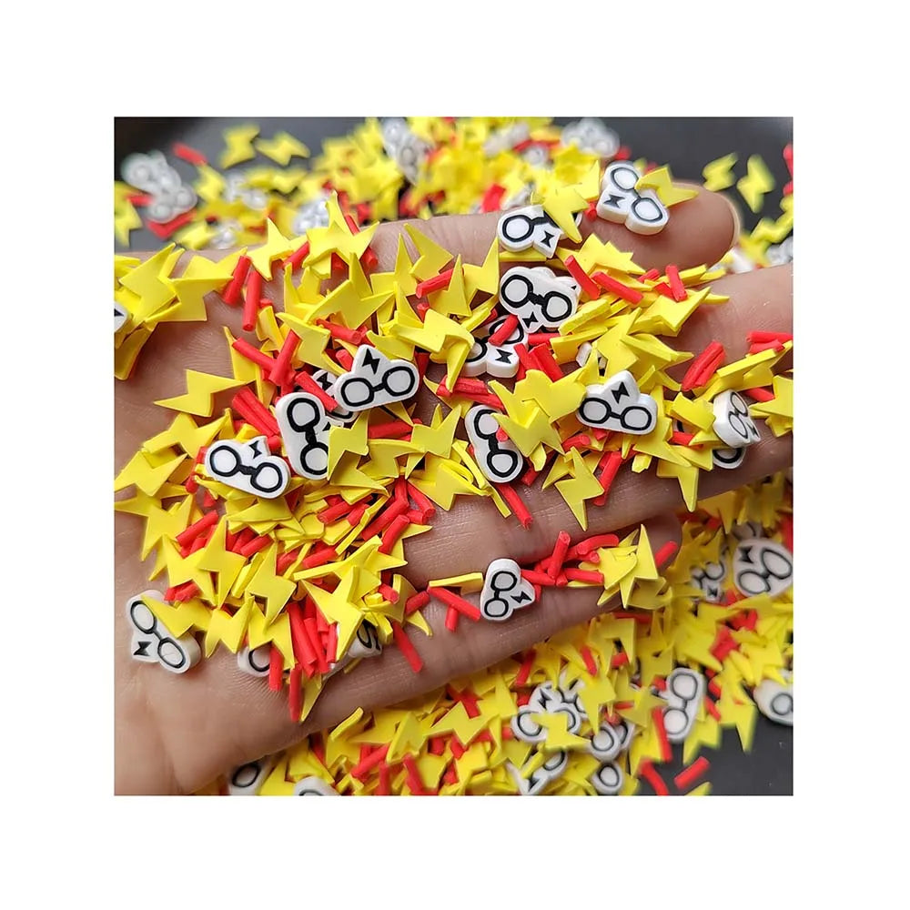 Yellow lightning Cloud Glasses Clay Slices Sprinkles Soft Slime Craft DIY Slime Fillers Handmade Ornament Accessory