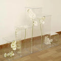 Acrylic Square Flower Stand 4mm Clear Polished Cylinder Pillar Column Riser Cube Plinth Stand Pedestal Display for High