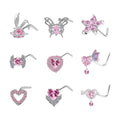 Gaby Crystal Nose Rings Dangling Nose Rings Red butterfly Fashion Jewelry Wholesale Nose Ring Body Piercing Jewelry for Women