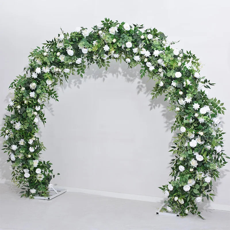 Artificial Wedding Backdrop Archway Decoration with Rose and Butterfly Orchid Flowers for Christmas and Mother's Day