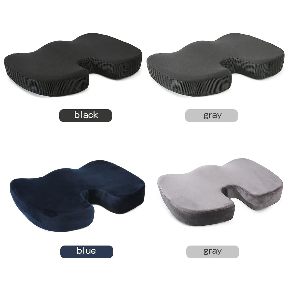 Comfortable Car Office Seat Cushions Memory Foam with Cooling Gel Slow Rebound for Long Sitting Woven Technics