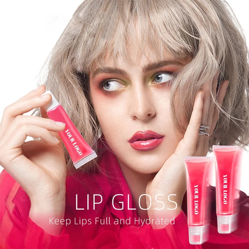 Custom Logo Vegan Kids Lip Gloss Glossy Lip Balm Shimmer Nude Lipgloss Private Label
