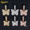 Iced Out Sterling Silver Charms Pendant Hip Hop Fine Pass Diamond Tester VVS Baguette Moissanite Diamond Butterfly Pendant