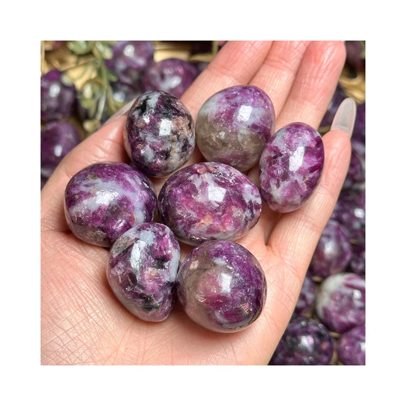 Wholesale Fengshui Stone Energy Healing Stone Polish Purple Mica Tumble for Sale