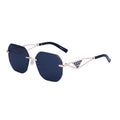 Fashionable Frameless Diamond Cut Edge Driving Men'sEuropean and American Hollowed Out Mirror Legs Sunglasses LB-V7512