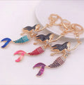 Creative Gift Mermaid Car Keychain Mermaid Lady Bag Accessories Metal Turtle and Dolphin Key Chain Pendant