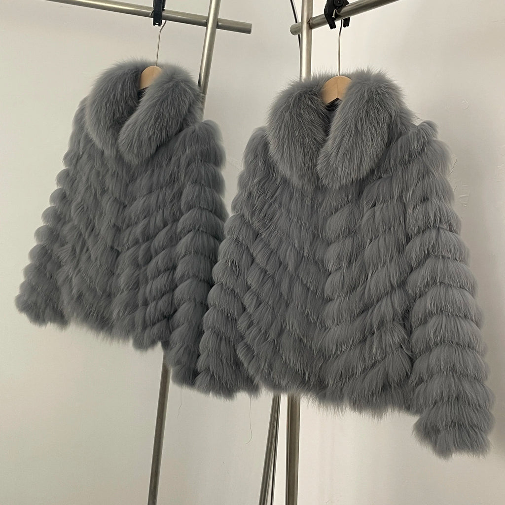OFTBUY Brazil Hot Selling Real Fox Fur Coat Women Reversible Double Sided Winter Jacket WholesaleOEM Custom LowMOQ Fast Delivery