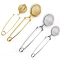Home Kitchen 304 Stainless Steel Reusable Eco-Friendly Tea Coffee Strainer Filter Snap Wire Mesh Gold Tea Ball Infuser Loose Tea